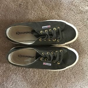 Superga Classics in Green Suede